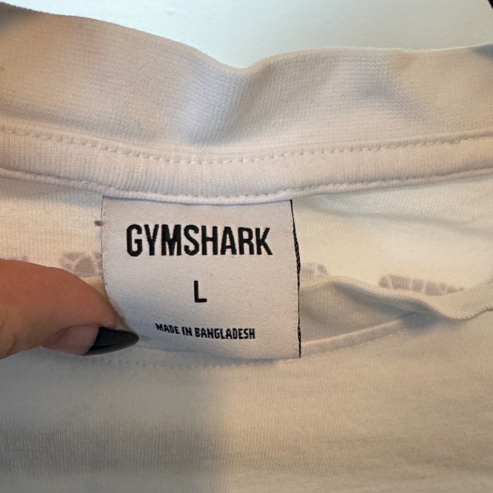 Gymshark White Short Sleeve Tee with Small Blue Logo - Picture 2 of 3